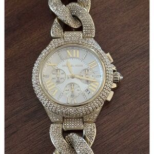 Michael Kors Camille Glitz Champagne Gold Watch MK-3248 - New Battery